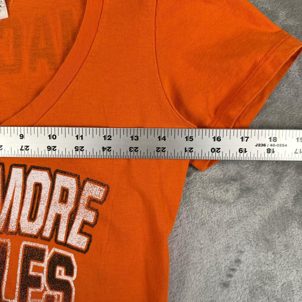 MLB Genuine Merchandise Baltimore Orioles Orange Fitted V-neck Graphic T-shirt - Picture 5 of 6